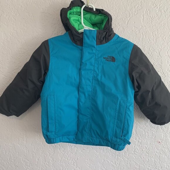The North Face 2T Blue & Grey Hyvent Jacket Zipper, Hook & Loop - Picture 1 of 8